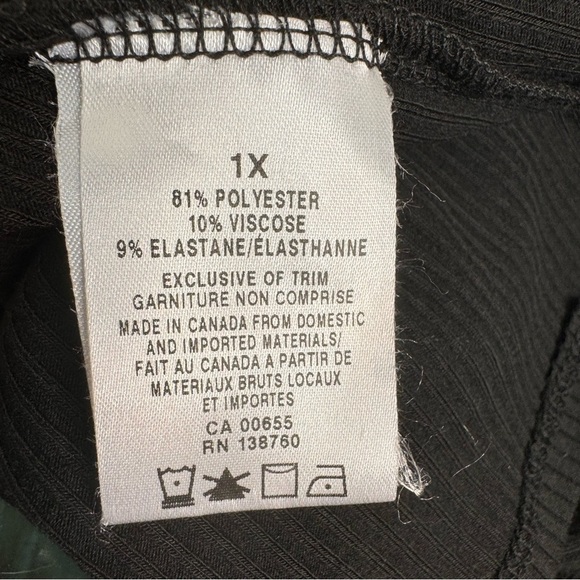 Addition Elle Black Long-Sleeve Knit Top with Cold Shoulder Size 1x - Picture 9 of 10